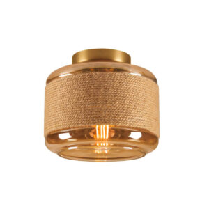 Laagste prijs - SLV Glazen plafondlampPantilo Rope 19 Ø 19cm - zwart met smoke - 1007592