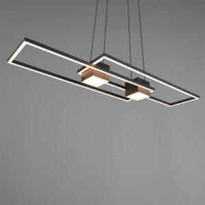 Laagste prijs - Trio Led hanglamp kantoorAlbany zwart - 347710432