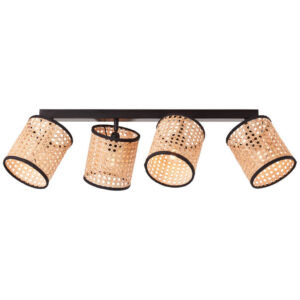 Laagste prijs - Brilliant SpotsWiley 4-lichts zwart met rotan - 99487/06
