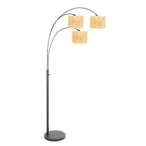 Laagste prijs - Steinhauer VloerlampSparkled Light zwart met strokleurige kappen - 3830ZW