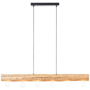 Laagste prijs - Brilliant Houten hanglampTrabo 6-lichts hout met zwart - 99433/35