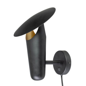 Laagste prijs - ETH Moderne wandlampThe Britt zwart met goud - 05-WL1371-30