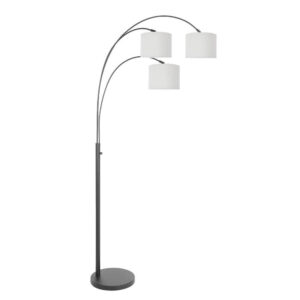 Laagste prijs - Steinhauer VloerlampSparkled Light zwart met witte kappen - 3825ZW