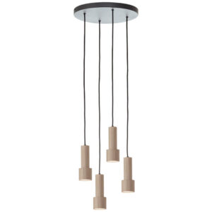 Laagste prijs - Brilliant Hanglamp rondCadiz 4-lichts zwart met brons - 60119/76