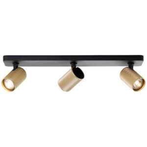 Laagste prijs - Brilliant 3-lichts opbouwspotMarty zwart met goud - G99203/86