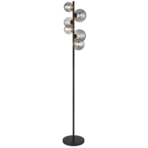 Laagste prijs - Globo Zwarte vloerlampRiha 6-lichts - 56133-6S