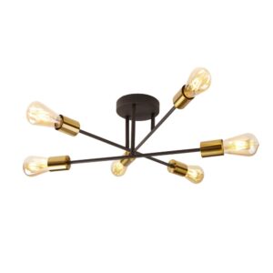 Laagste prijs - Searchlight Design plafondlampArmstrong Spider - 8046-6BK
