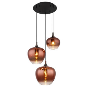 Laagste prijs - Globo Zwarte hanglampMaxy met rood glas Ø 48cm - 15548-3HG