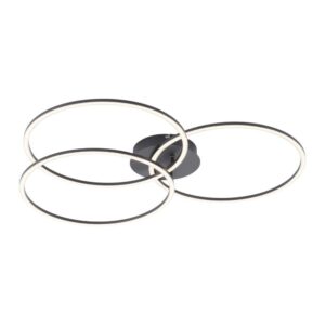 Laagste prijs - Just Light Moderne plafondlampIvanka 3-rings zwart - 14539-18