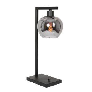 Laagste prijs - Steinhauer Zwarte tafellampLotus met rookglas - 3651ZW