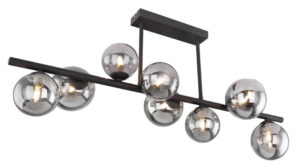 Laagste prijs - Globo Zwarte plafondlamp met smoke glasRiha - 56133-9D