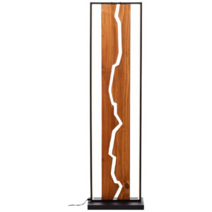 Laagste prijs - Brilliant Design vloerlampThunder zwart met hout - G80111/76