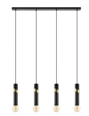 Laagste prijs - Stars of Light Strakke 4- lichts pendelCedral zwart met goud - 39936