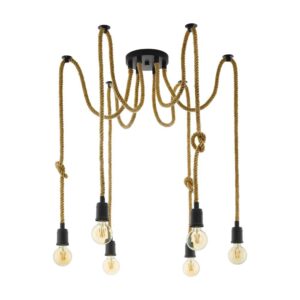 Laagste prijs - Eglo TouwlampRampside spider 6-lichts - 43195