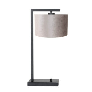 Laagste prijs - Steinhauer TafellampStanger zwart met grijs velvet - 7122ZW