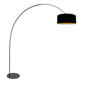 Laagste prijs - Steinhauer VloerlampCurve zwart met gouden binnenkant Ø 50cm - 4270ZW