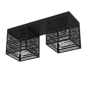 Laagste prijs - Eglo PlafondlampPiedritas zwart - 2x E27 - 900356
