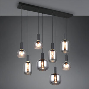 Laagste prijs - Trio Eetkamer hanglampDiva 8-lichts - smoke glas - 319800832
