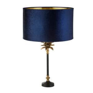 Laagste prijs - Searchlight TafellampPalm zwart met donkerblauw - EU81211AZ