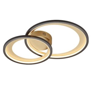 Laagste prijs - Trio Mat zwarte plafondlampGranada 59cm zwart met goud - 673810232