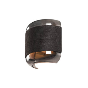 Laagste prijs - SLV Slaapkamer wandlampPantilo Rope zwart met smoke glas - 1007594