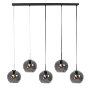 Laagste prijs - Steinhauer HanglampHaloSwap zwart met bol smoke glas - 4285ZW