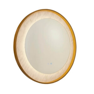 Laagste prijs - Searchlight Badkamer spiegelLuxo goud met licht - 96060GO