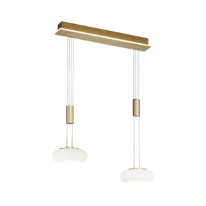 Laagste prijs - Paul Neuhaus 2-lichts hanglampQ-Etienne messing - 2076-60