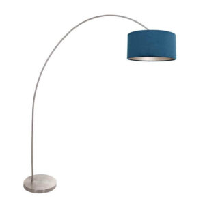 Laagste prijs - Steinhauer BooglampSolva metaal met blauwe kap - 3914ST