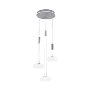 Laagste prijs - Paul Neuhaus 3-lichts hanglampQ-Etienne metaal rond - 2078-55