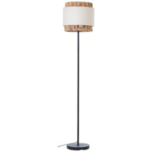 Laagste prijs - Brilliant VloerlampWaterlilly rotan met witte stof - 94552/09