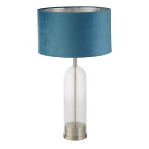 Laagste prijs - Searchlight Unieke tafellampOxford met blauwe kap - EU81713TE