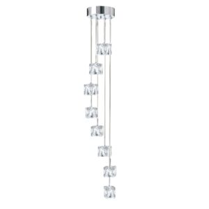 Laagste prijs - Searchlight Vide hanglampIce Cube 8x5w - 3000K - 20cm metaalgrijs - 6778-8-LED