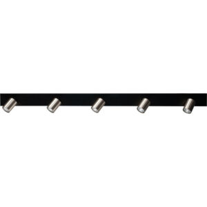 Laagste prijs - Masterlight Zwarte plafondlampBounce met 5 nikkel spots - 5491-05-37-130-5