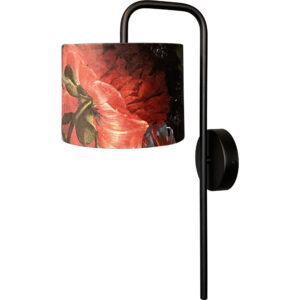 Laagste prijs - Masterlight Zwarte wandlampVenus met Flower lampenkap - 3262-05-6580-BL-20