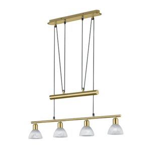 Laagste prijs - Trio Landelijke hanglampLevisto 4-lichts goud - 371010408