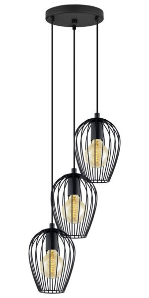 Laagste prijs - Eglo Vintage hanglampNewtown Disk 3-lichts 38cm zwart - 49479