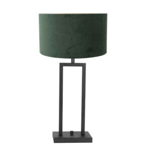 Laagste prijs - Steinhauer Zwarte tafellampStanger met groen velvet - 8212ZW