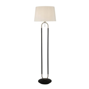 Laagste prijs - Searchlight VloerlampJazz 161cm zwart met creme - EU41432SS