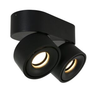 Laagste prijs - Steinhauer Strakke opbouwspotFez Black 2-lichts zwart - 2674ZW