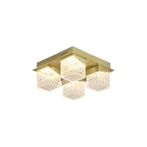 Laagste prijs - Searchlight Design plafondlampCuboid 4-lichts goud - 33640-4SB