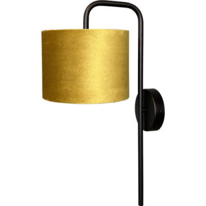Laagste prijs - Masterlight Zwarte wandlampVenus met goudkleurige lampenkap - 3262-05-6580-11-20