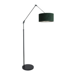 Laagste prijs - Steinhauer Vloer LeeslampPrestige Chic zwart met 40cm groen velourse kap - 8115ZW