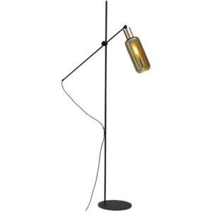 Laagste prijs - Masterlight Zwarte vloerlampBounty verstelbaar met cilindrisch glas - 1471-05-02-5