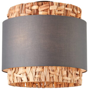 Laagste prijs - Brilliant PlafondlampWaterlilly rotan met grijze stof - 99828/22