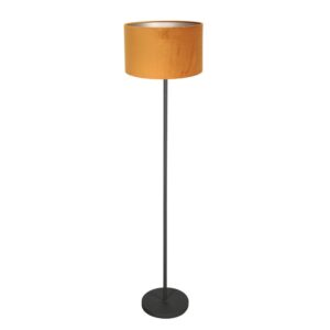 Laagste prijs - Steinhauer Zwarte vloerlampNoor met gouden kap - 4442ZW