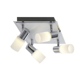 Laagste prijs - Trio Design plafondspotSeries 8214 Square 4-lichts metaalgrijs met chroom - 821430405