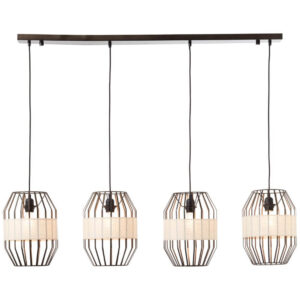 Laagste prijs - Brilliant HanglampSlope 4-lichts zwart met zandkleur - 99480/76