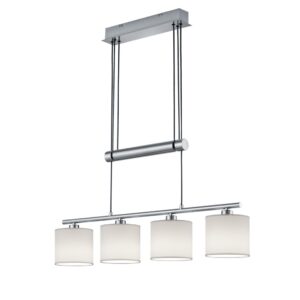 Laagste prijs - Trio HanglampGarda 4-lichts nikkel mat met wit - 305400401