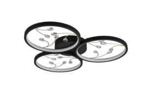 Laagste prijs - Trio Zwarte led plafonnièreGroovy 3-lichts - 642110332